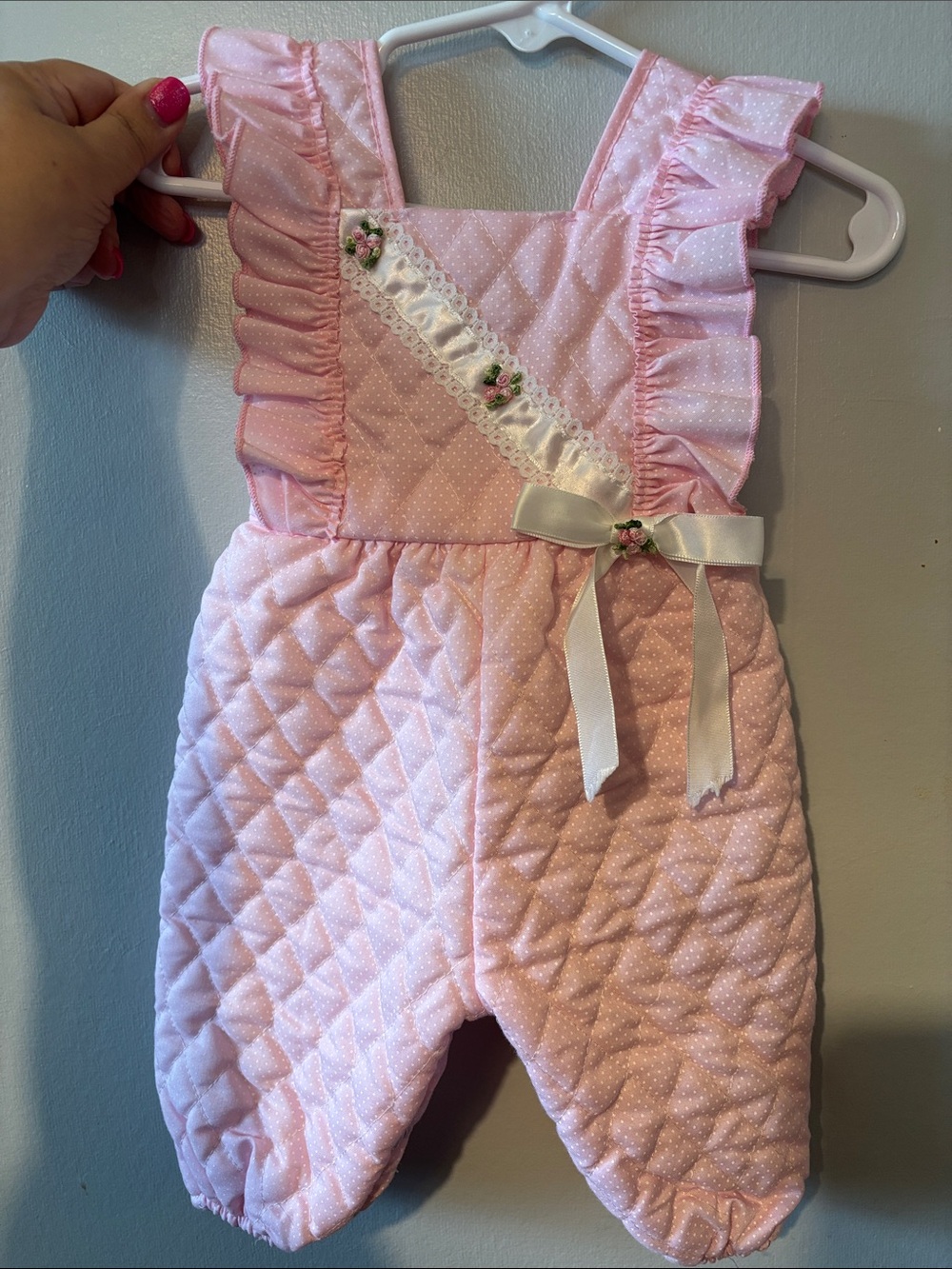 Vintage 80s quilted cottagecore Evy Of California romper.